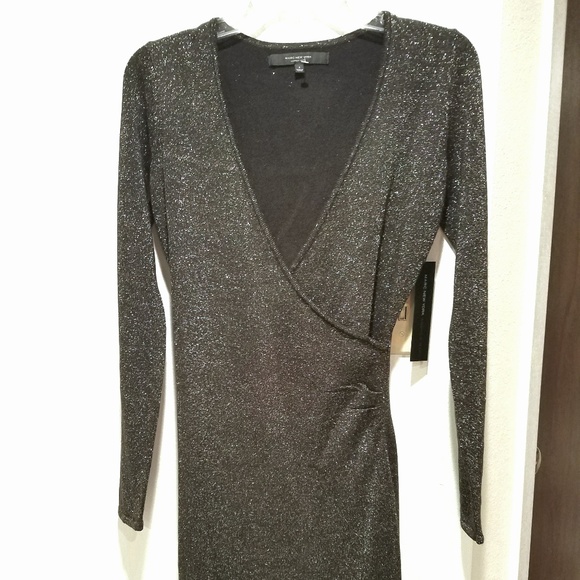 NWT Andrew Marc New York Black Gold Dress size S - Picture 2 of 8